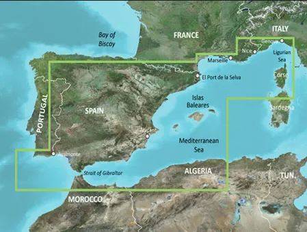 BlueChart® g2 Vision HD Mediterranean Nautical Chart